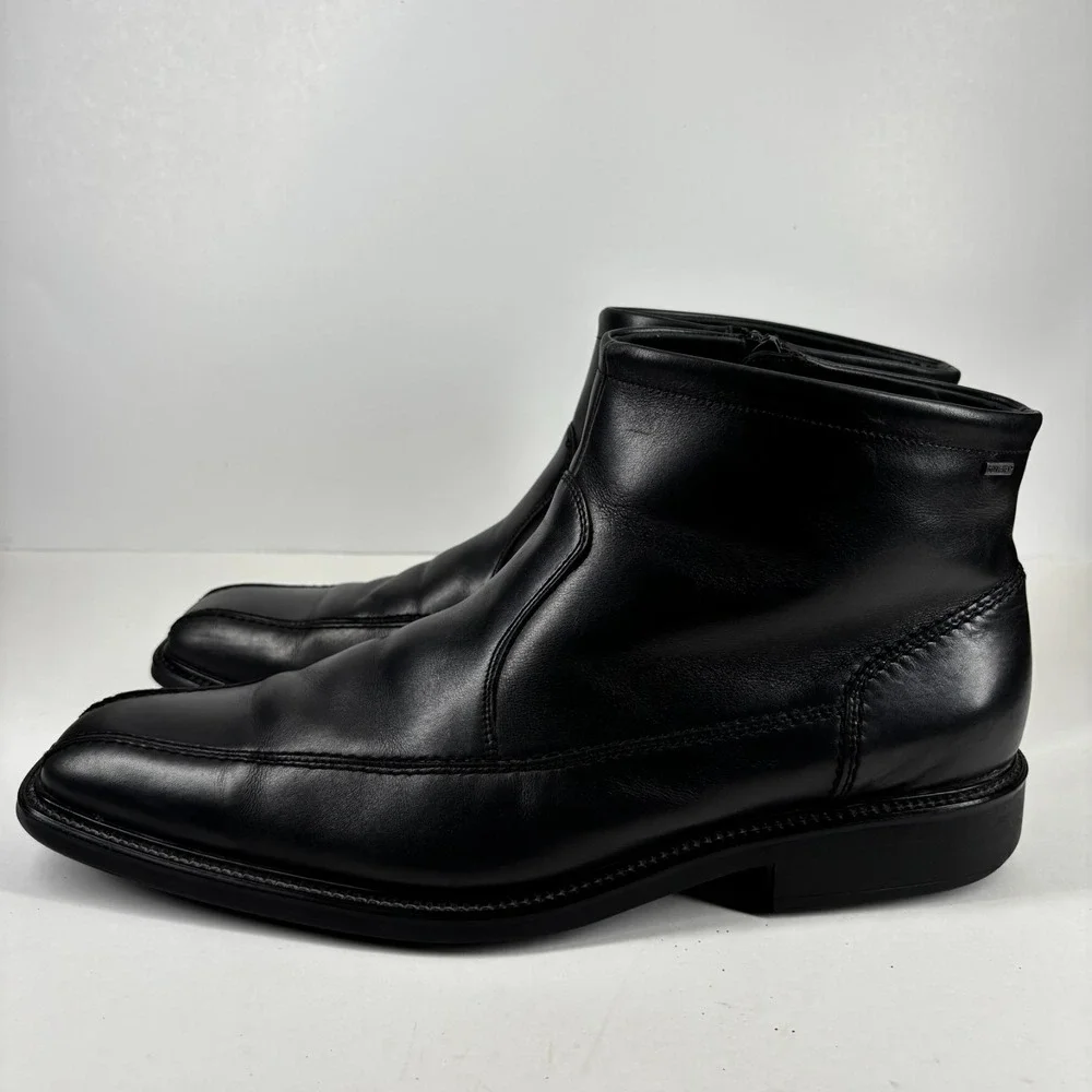 Lloyd Shoes Men's 11 Black Leather GORE-TEX Partelana Waterproof Zip Ankle Boots